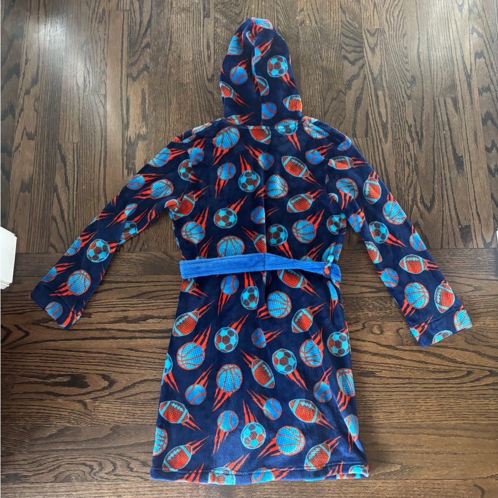 Cuddl Duds Kids Sports Theme Pajama Robe - Blue and Red - Picture 2 of 6